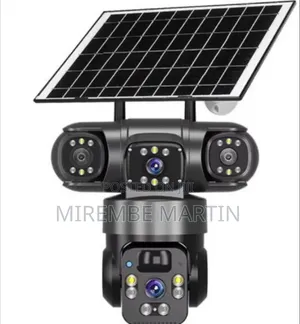 V380 PRO Wireless Solar Security Camera System Three-Lens 360° PTZ