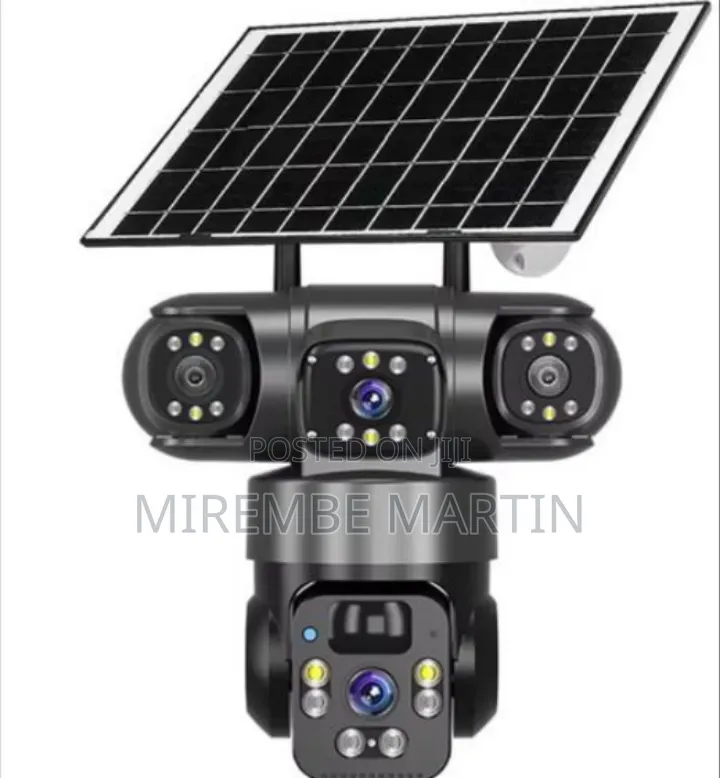 V380 PRO Wireless Solar Security Camera System Three-Lens 360° PTZ