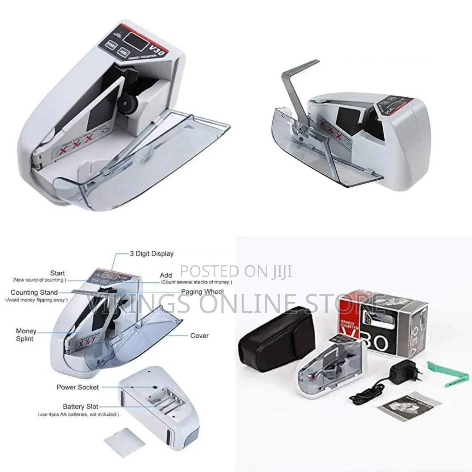 Ooze V30 Portable Mini Note/Money Counting Machine Handy Counter,White