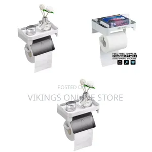 Toilet Roll Holder Wall Mounted, Self Adhesive Toilet Paper Holder