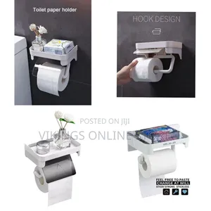 Toilet Roll Holder Wall Mounted, Self Adhesive Toilet Paper Holder