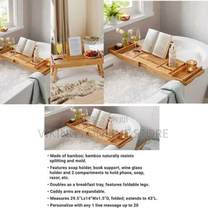 2-in-1 Expandable Convertible Bamboo Bathtub Caddy Tray
