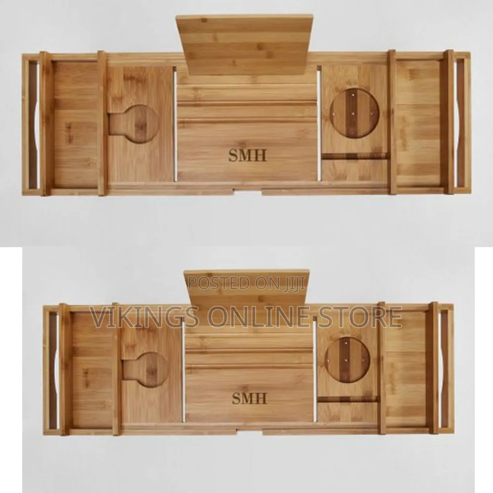 2-in-1 Expandable Convertible Bamboo Bathtub Caddy Tray