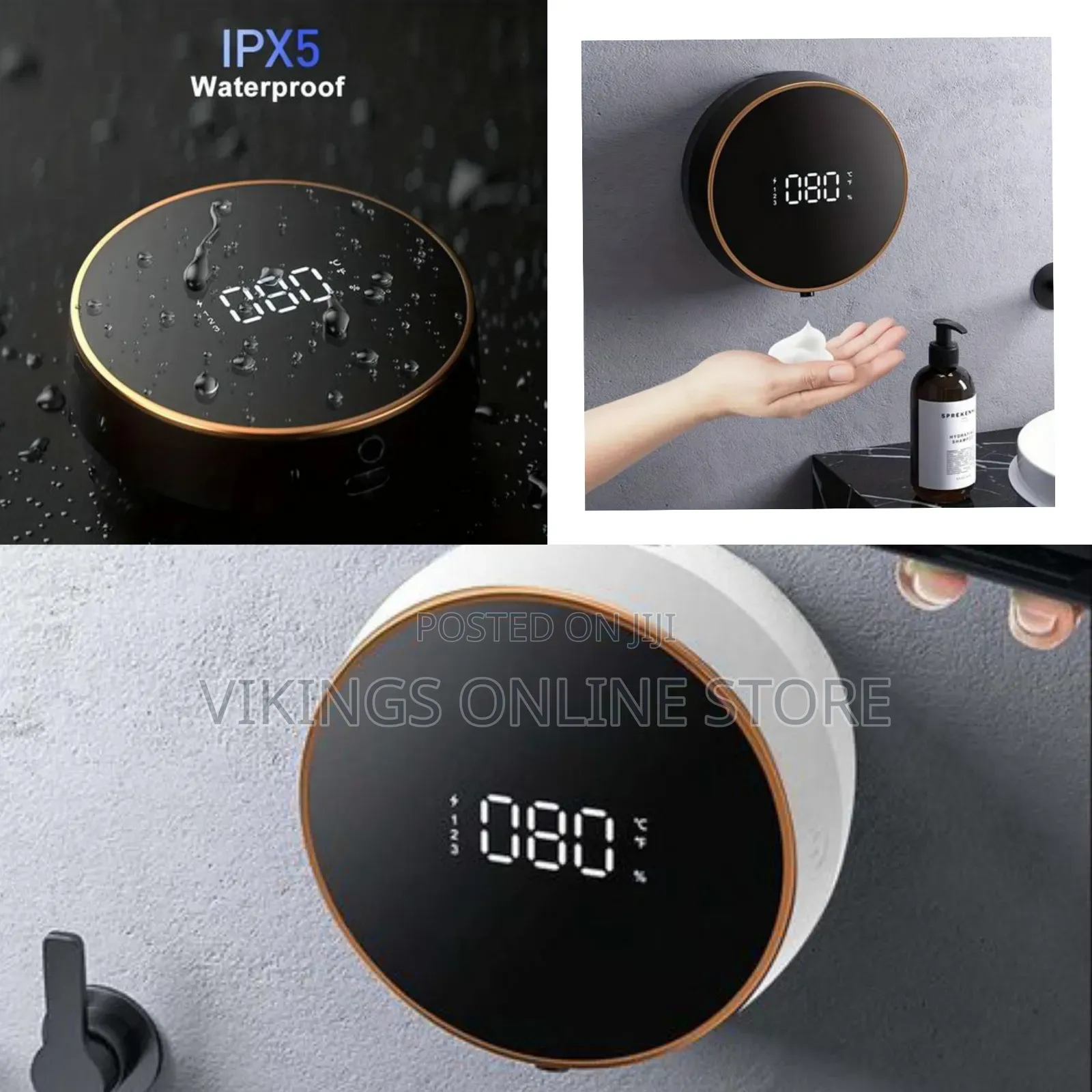 Automatic Soap Dispenser Foaming Hand Free Wall Mount, LED Temperature