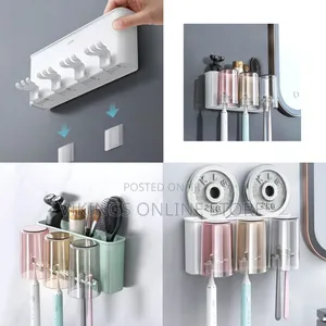 Toothbrush Stand, Toothpaste Dispenser Cup, Lavatory Design, Storage