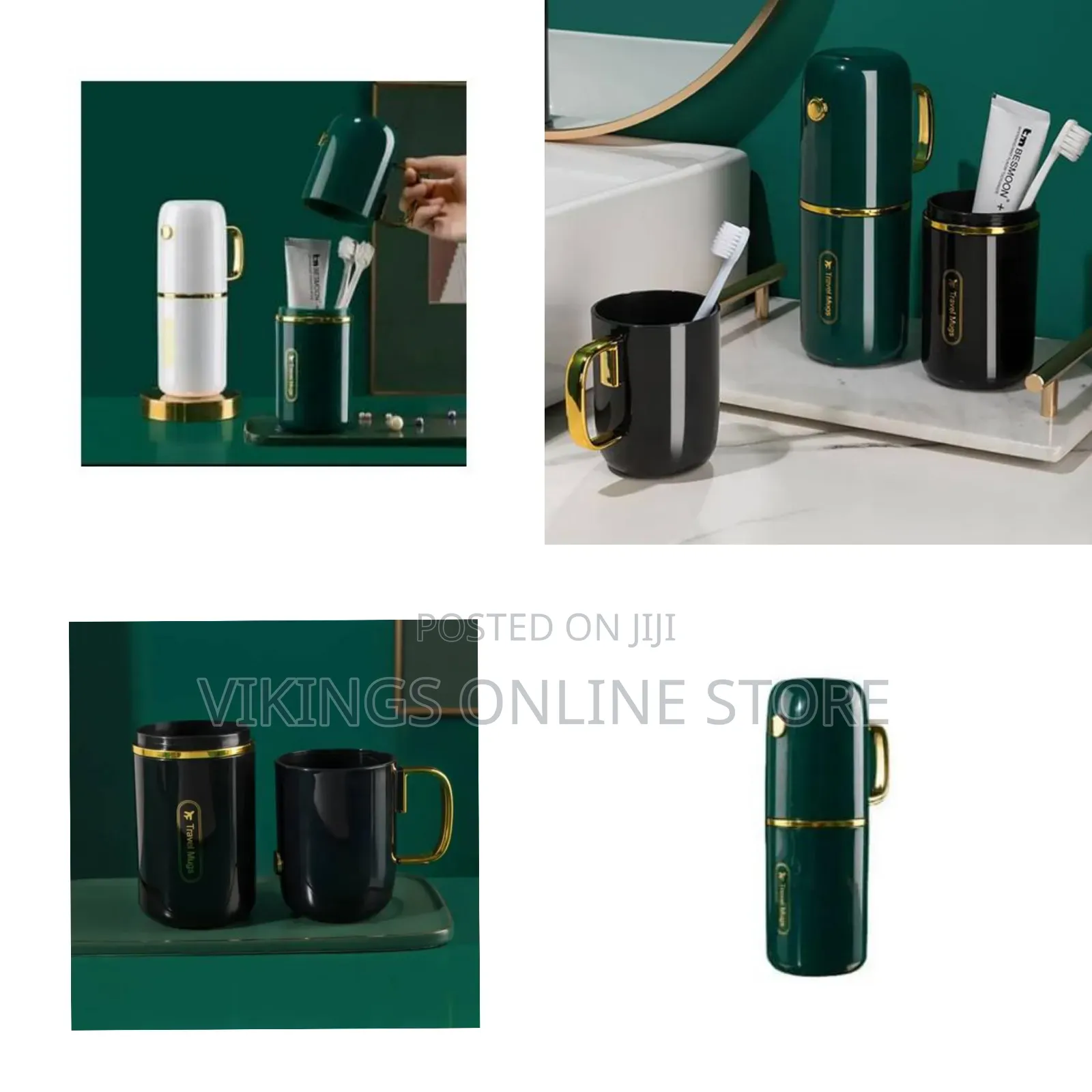 1 Piece of Portable Gold-Plated Mouthwash Cup Set for Couples