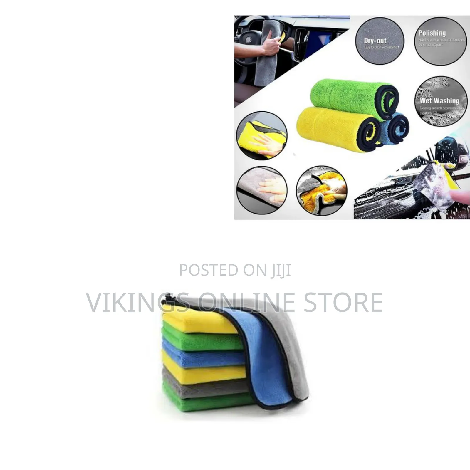 6 Pieces of 60x30cm Small Square Multipurpose Lint-Free Dual Layer