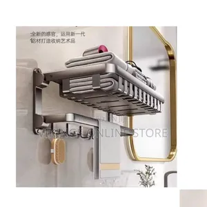 Set of 7 Three Fold Towel Rack Space Aluminum Bar Rail Paper Holder 9