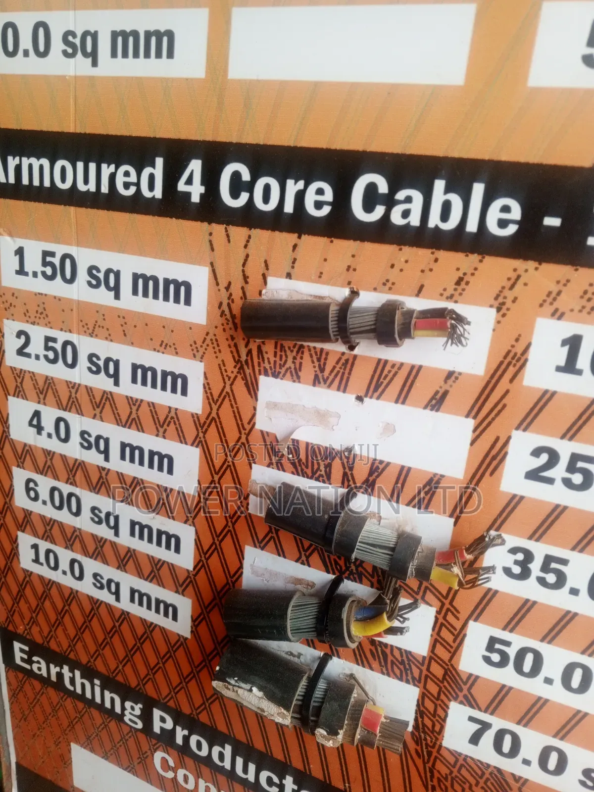 1.5mm 4core Armoured / Underground Cable Pure Copper