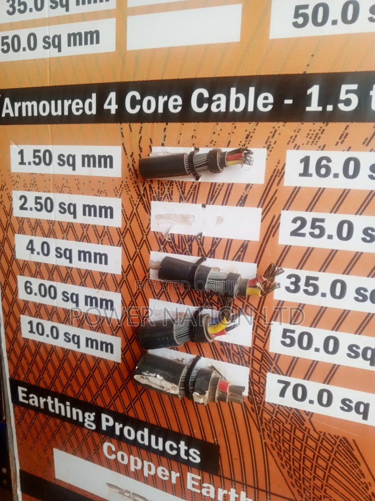2.5mm 4core Armoured / Underground Cable Pure Copper