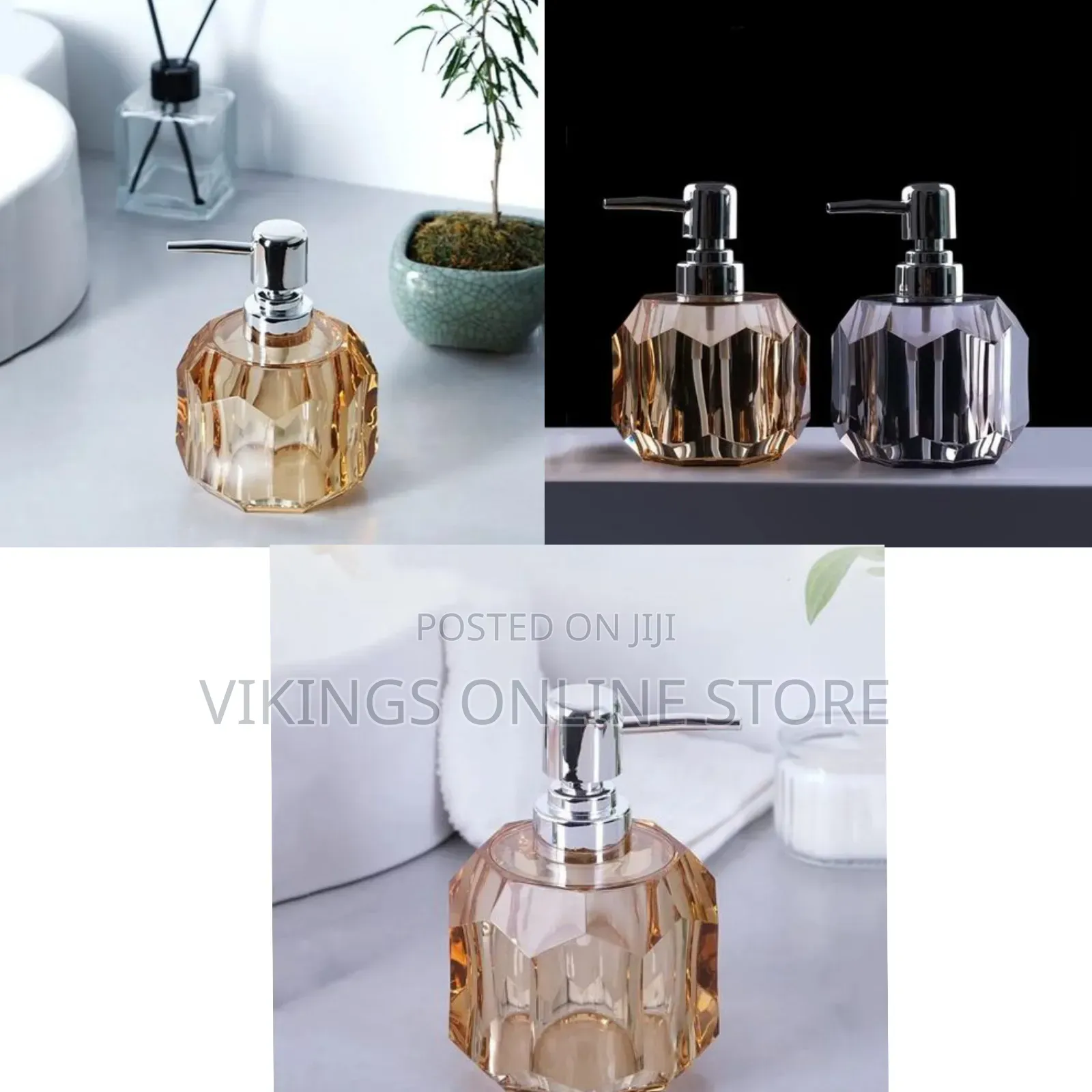 Travel Refillable Shampoo Dispenser Transparent Geometric Crystal