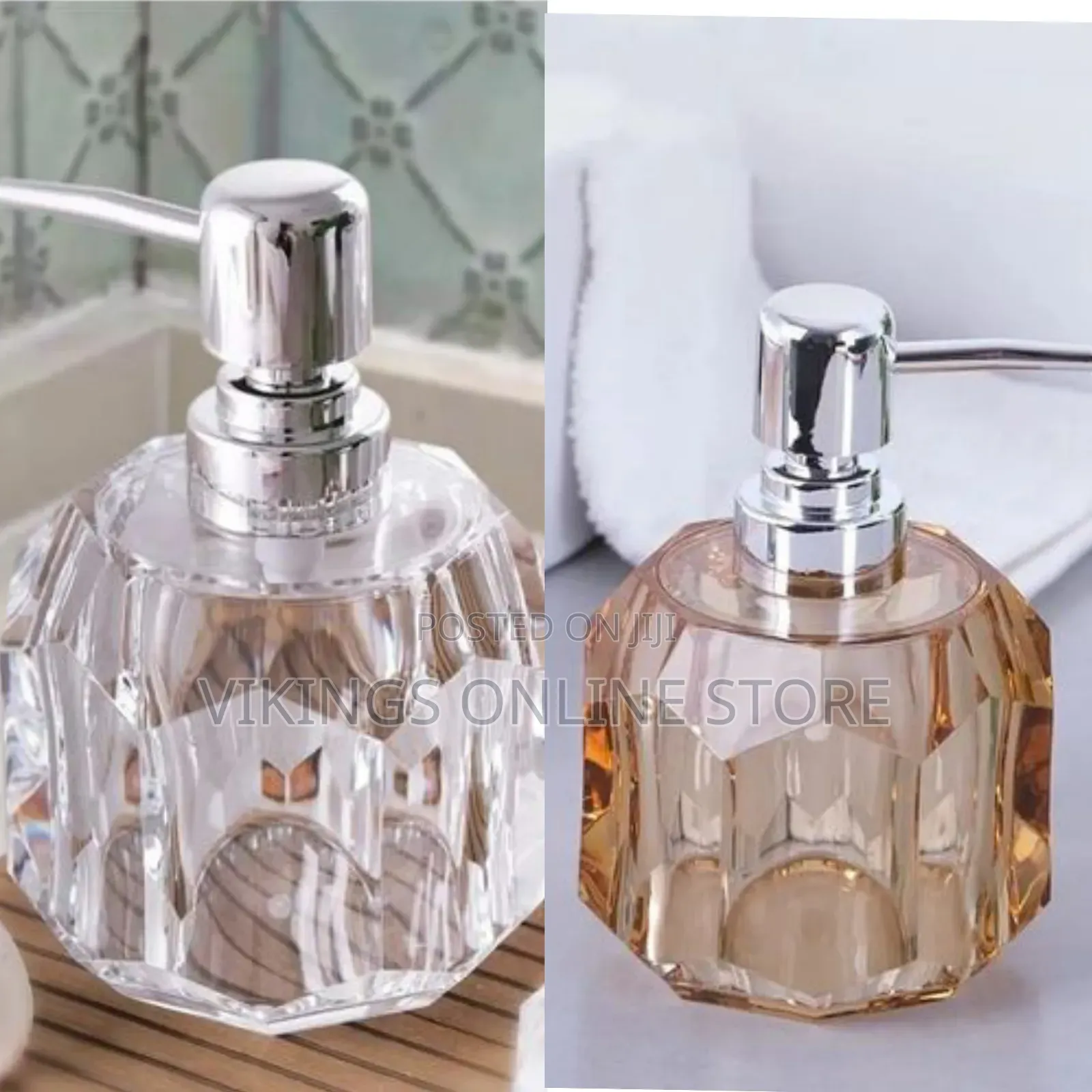 Travel Refillable Shampoo Dispenser Transparent Geometric Crystal