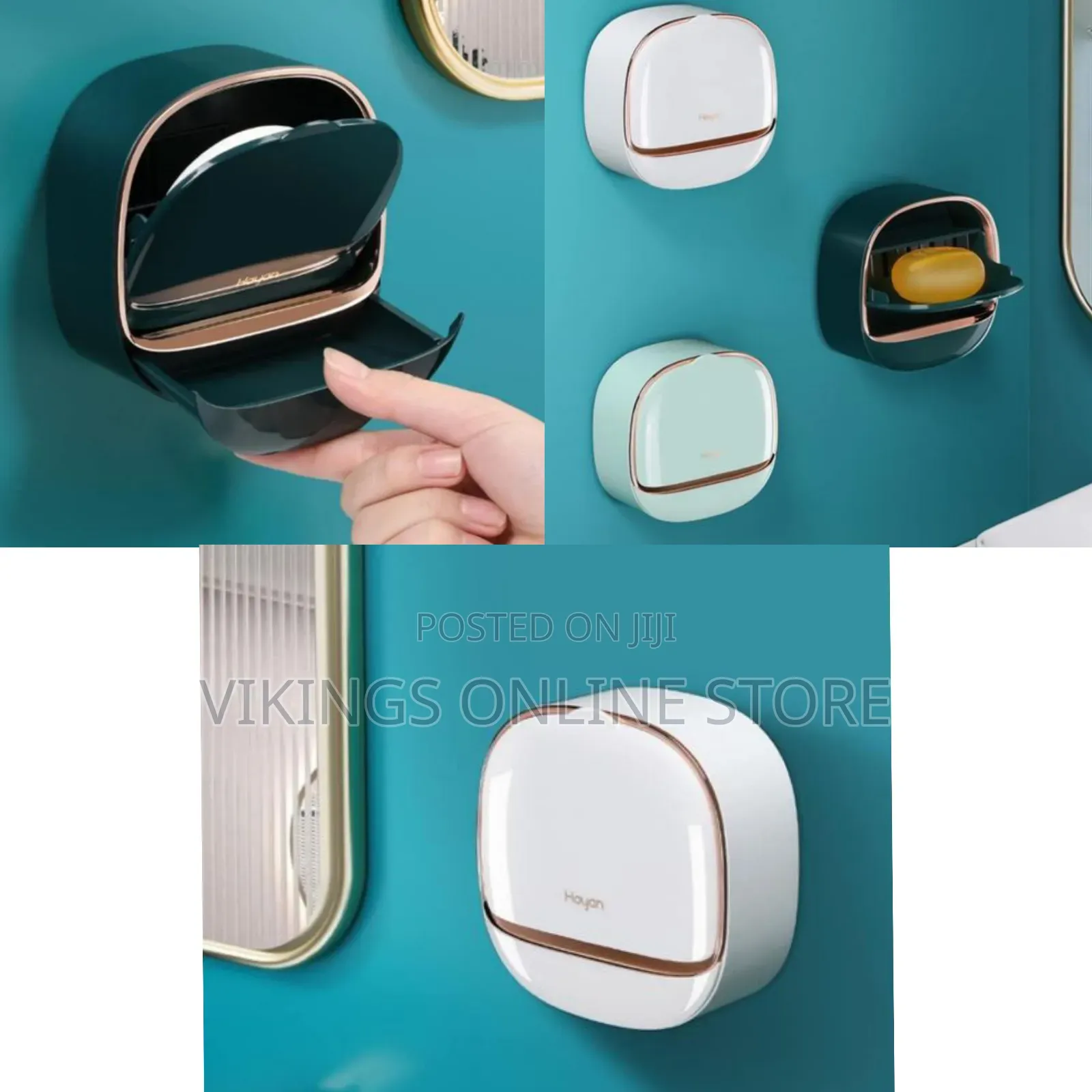 Wall Mounted Soap Bar Dish Hidden Waterproof Box Holder, Smart Drainer
