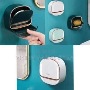 Wall Mounted Soap Bar Dish Hidden Waterproof Box Holder, Smart Drainer