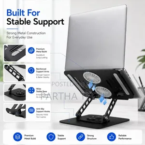 Aluminium Laptop Stand With Dual Cooling
