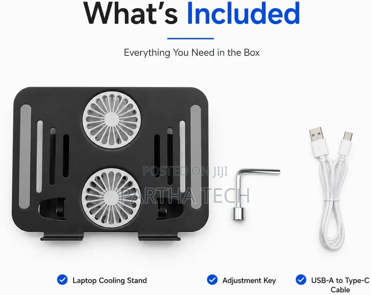 Aluminium Laptop Stand With Dual Cooling