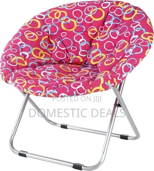 Folding Big Round Chair for Camping - Pink