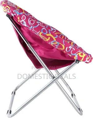 Folding Big Round Chair for Camping - Pink