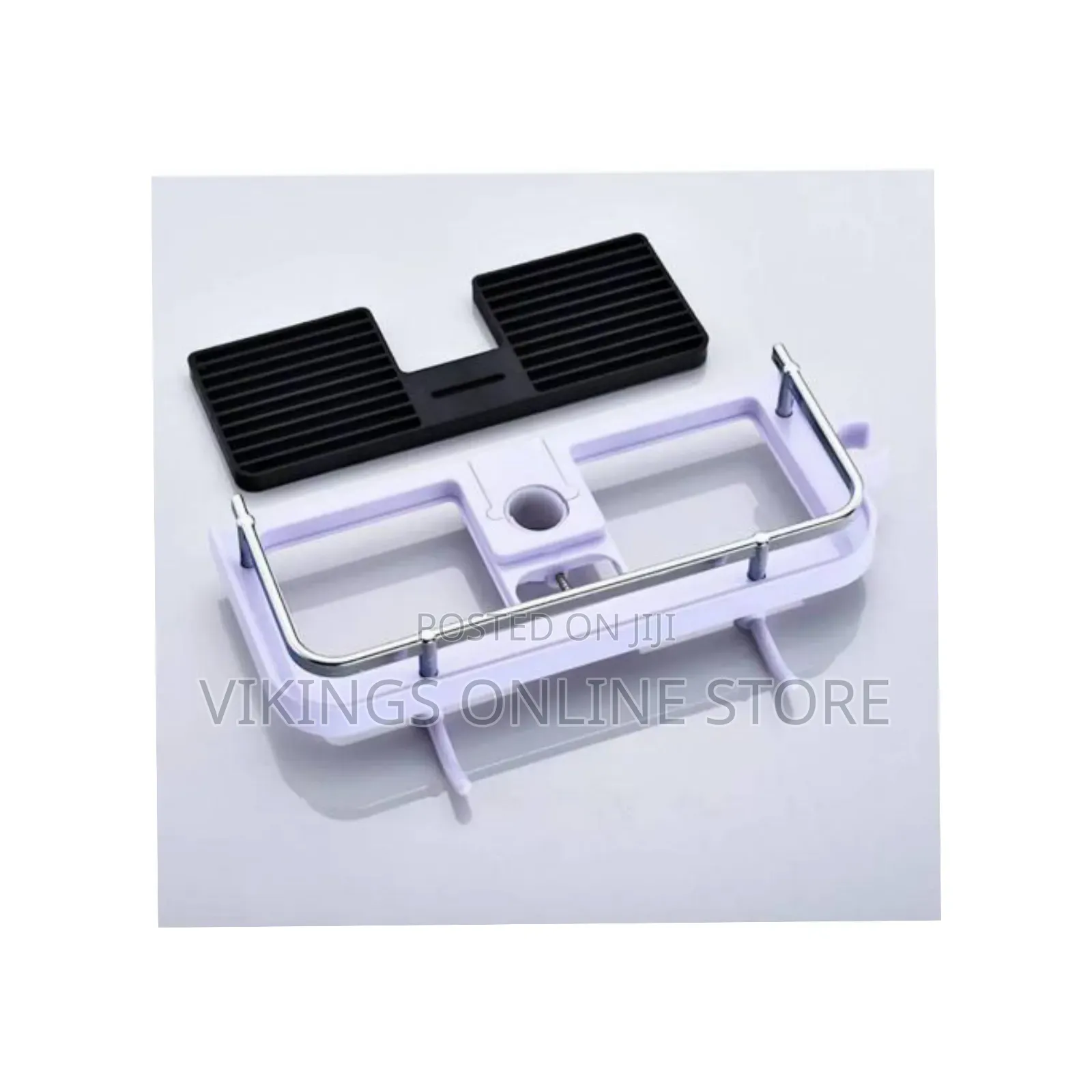 Wall Mounted Soap Dish Box for Kitchen Bathroom With Hooks - Black