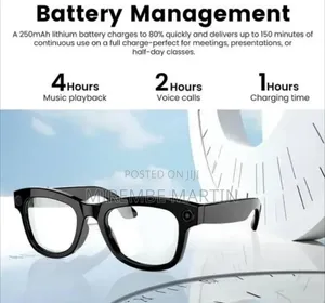 Smart Camera Glasses With 5MP Ultra-Wide Camera, Blue Light Blocking