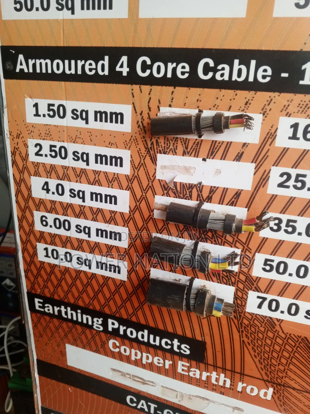 2.5mm 4 Core Pure Copper Armoured/Underground Cable