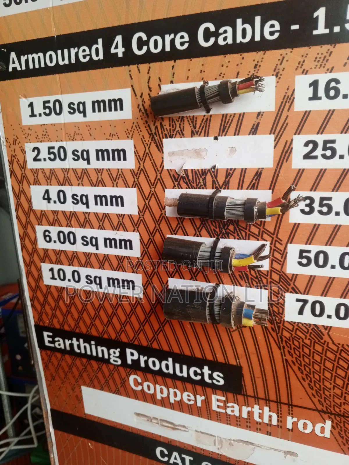 6mm 4 Core Armoured/Underground Cable Pure Copper