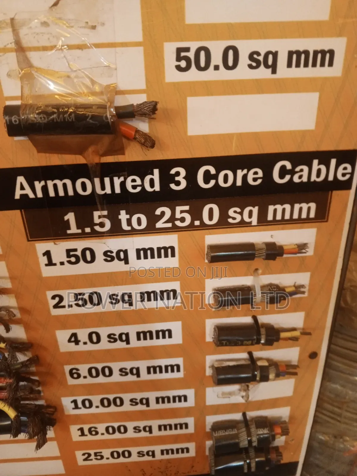 1.5mm 3 Core Armoured/Underground Cable Pure Copper