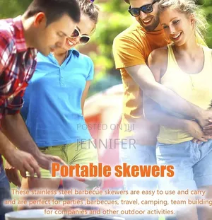 12 Reusable Stainless Steel Skewers With Grilling Axe