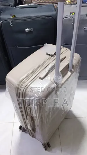 Sand-Colored Polypropylene Hard-Shell Suitcase