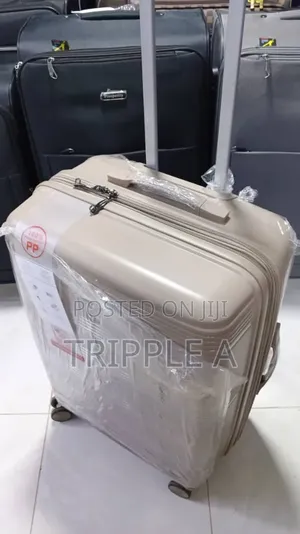Sand-Colored Polypropylene Hard-Shell Suitcase