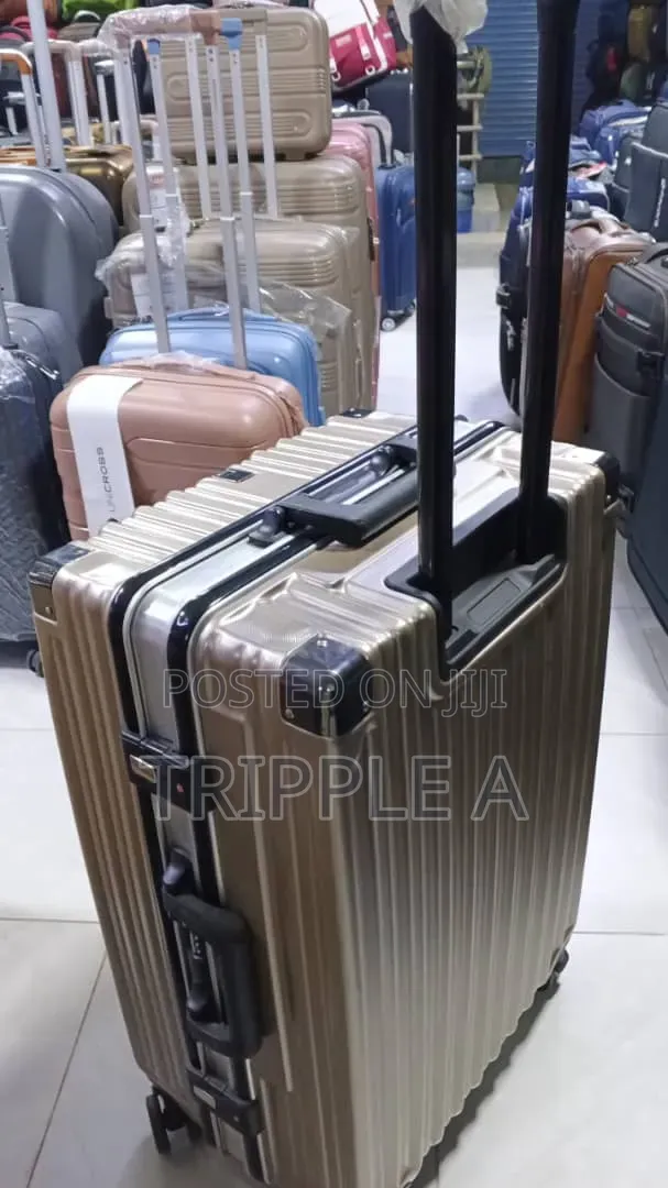 Gold Hard-Shell Spinner Suitcase