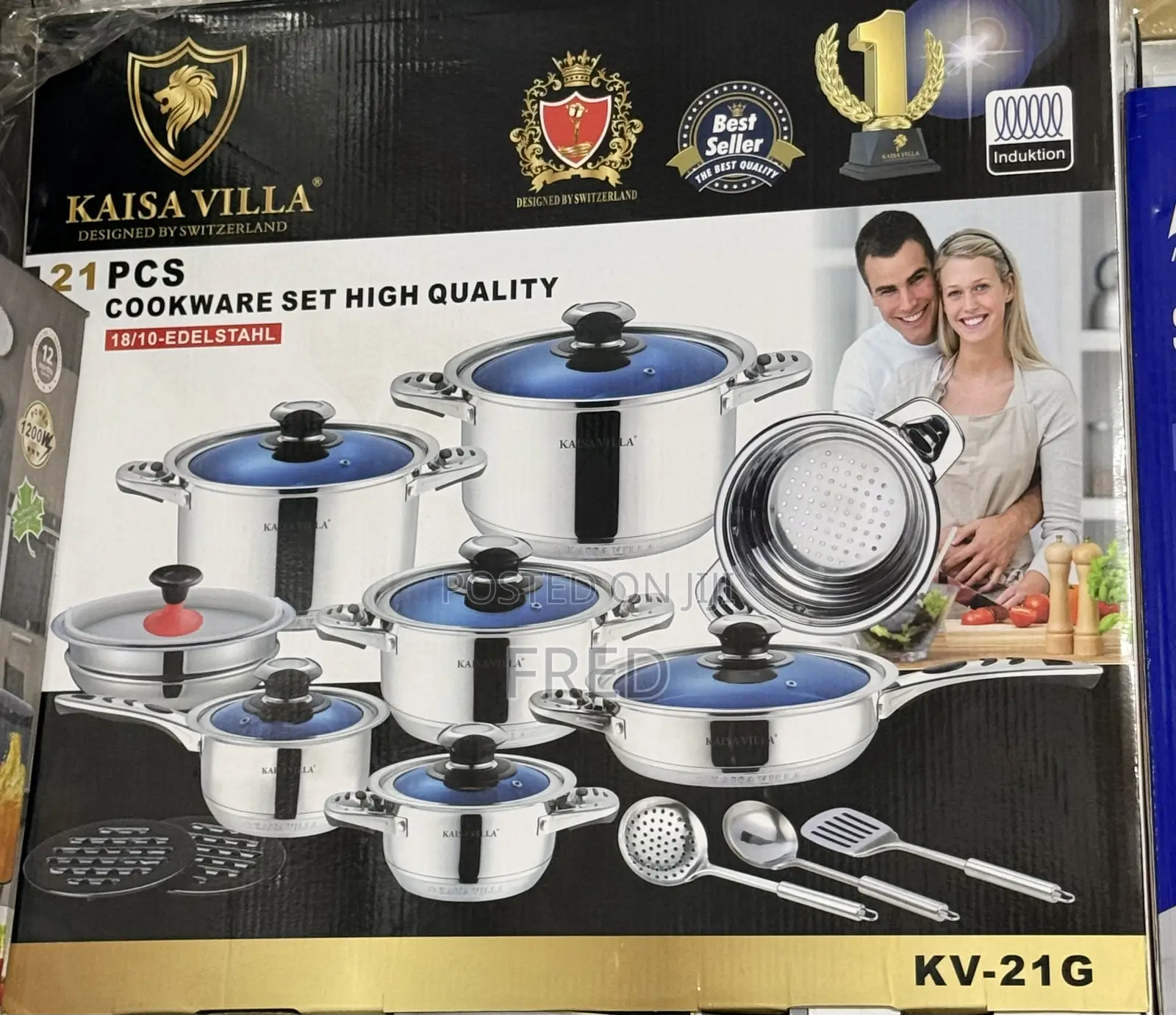 Kaisa Villa 21-Piece Stainless Steel Cookware Set