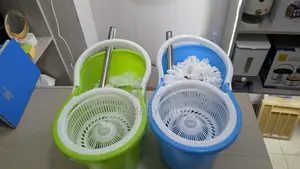 Floor Cleaning Spin Mop and Bucket With Stainless Steel Wringer,5.8L