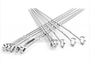 12 PCS Reusable Stainless Steel Flat BBQ Skewers