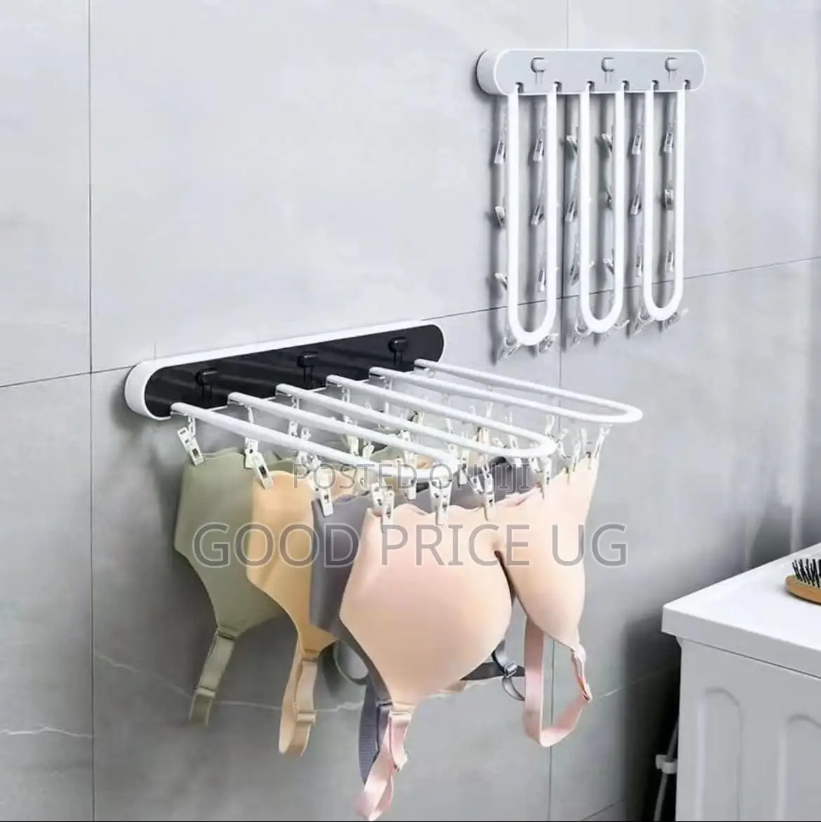 Wall-Mounted, Foldable Multi-Clip Drying Rack