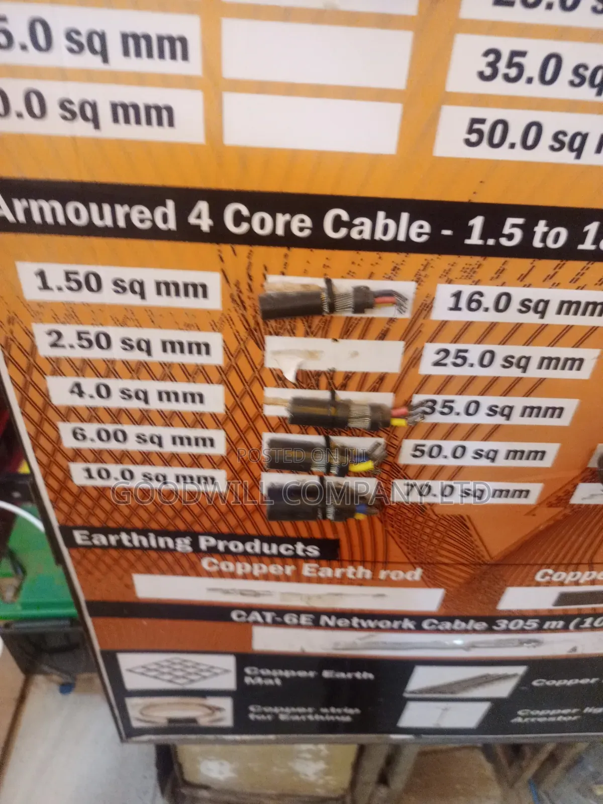 2.5mm 4core Armoured/Underground Cable for Electrical