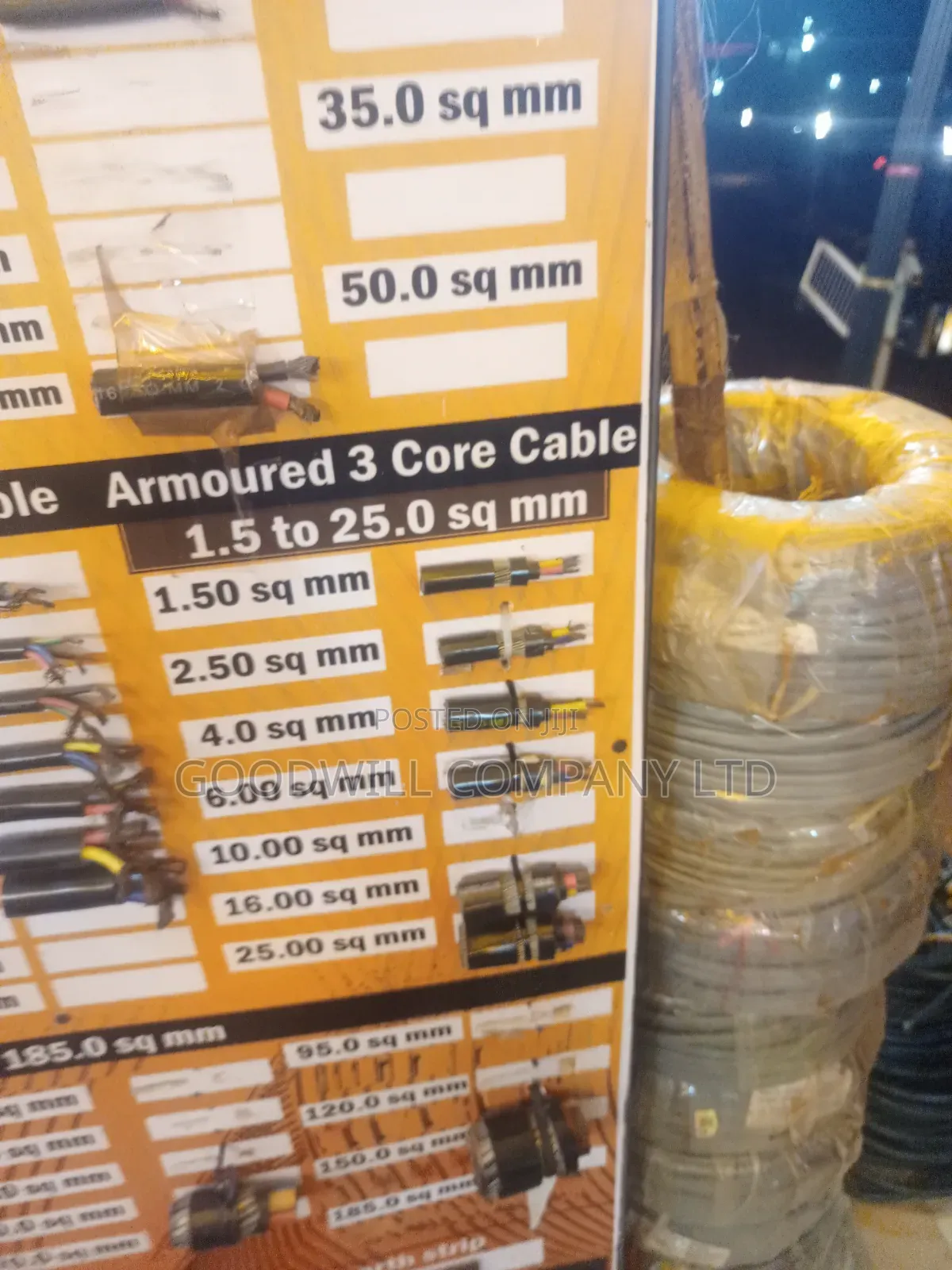 1.5mm 3core Armoured/Underground Cable