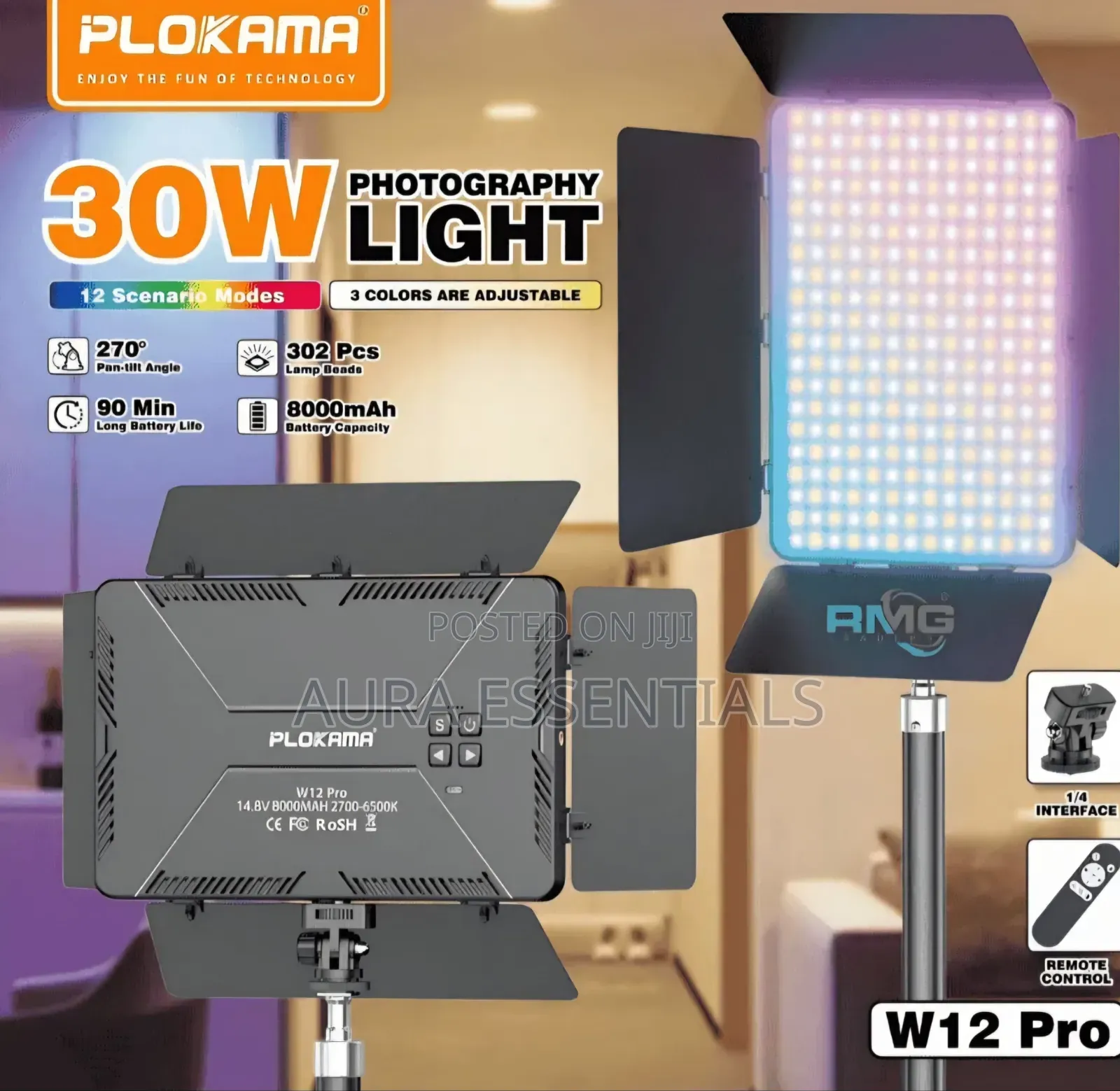 Plokama W12 Pro 30W RGB Photography Light