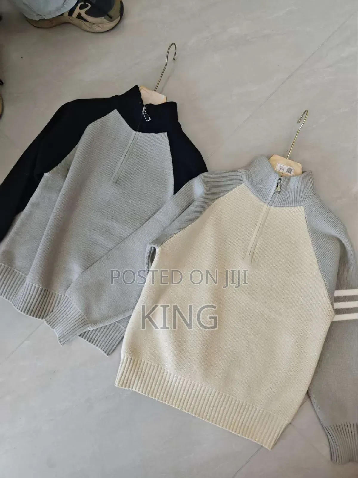 Strip Half Zip Sweater