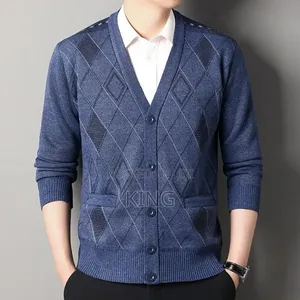 V-Neck Button-Down Knitwear Sweater/Jacket