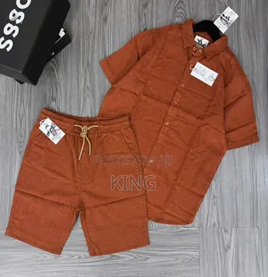 Reswock Men's Linen Two-Piece Matching Linen Set,
