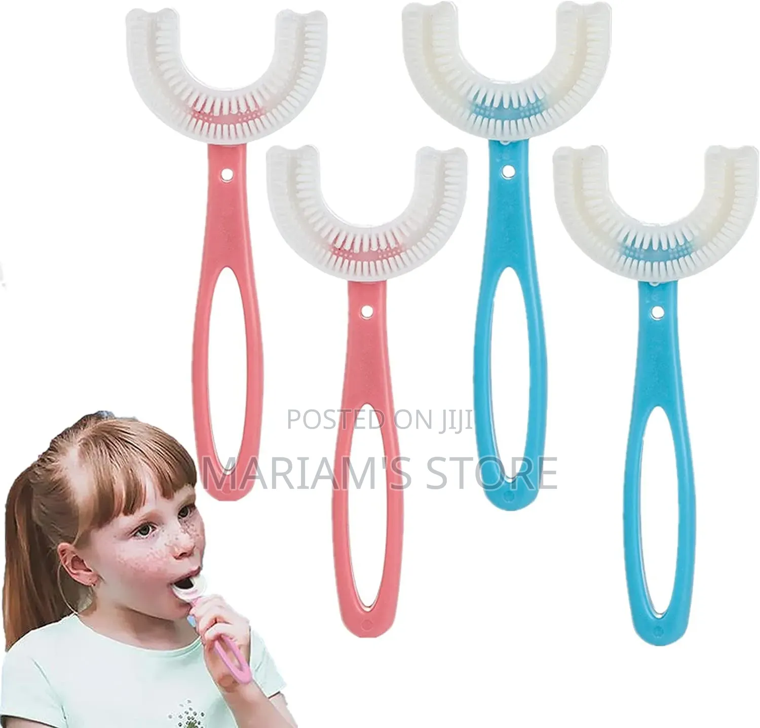 Blue Silicone U-Shaped Toothbrush Designed 2yrs