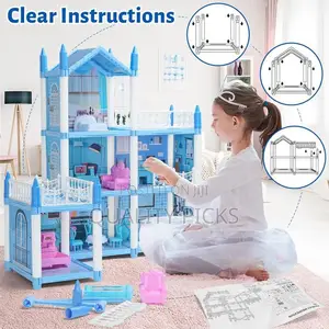 Doll Houses for Girls With 4 Dolls