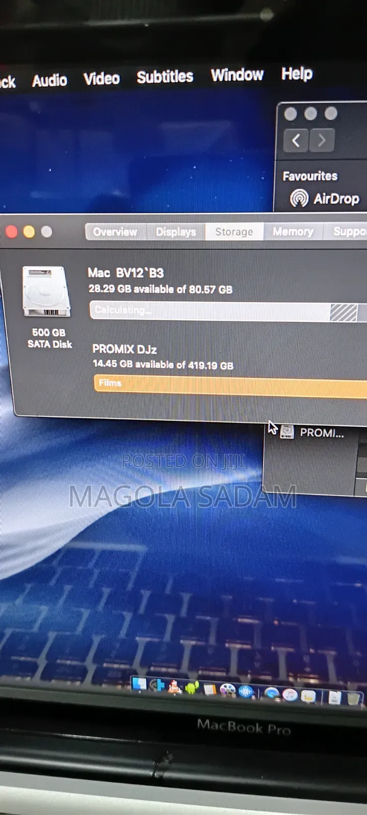 Laptop Apple MacBook Pro 8GB Intel Core i5 HDD 500GB