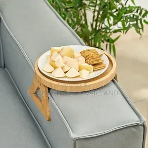 Side Couch Tray Bamboo Sofa Armrest Clip-on Tray, Couch Cup Holder