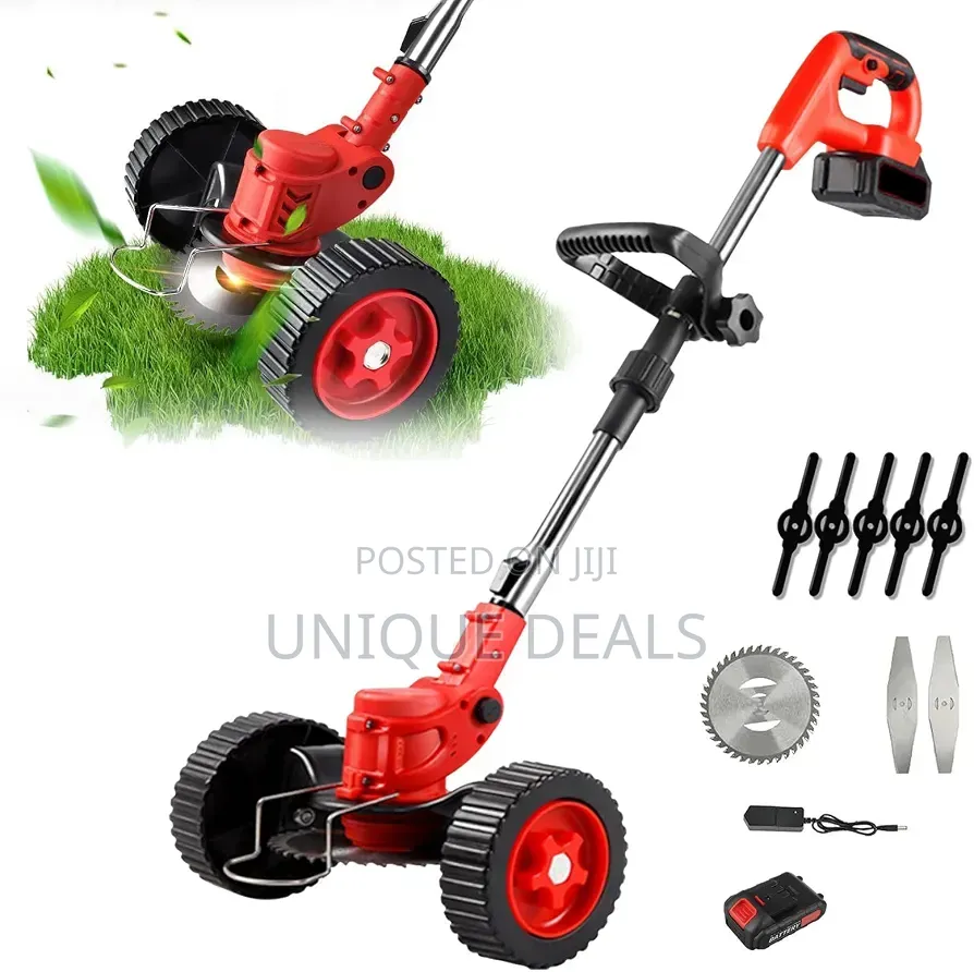 1300mAh Cordless Foldable Electric Lawnmower With Wheels