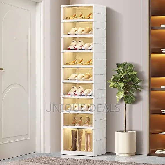 9 Tier Foldable Stackable Shoe Rack Organizer