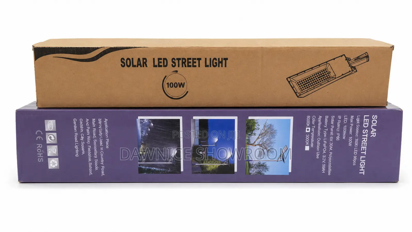 Dawnice 100W Solar LED Street Light - Full Kit + Install