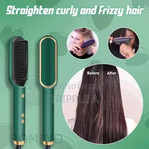 2 in 1 Hair Straightener Comb Straightener Brush Curler