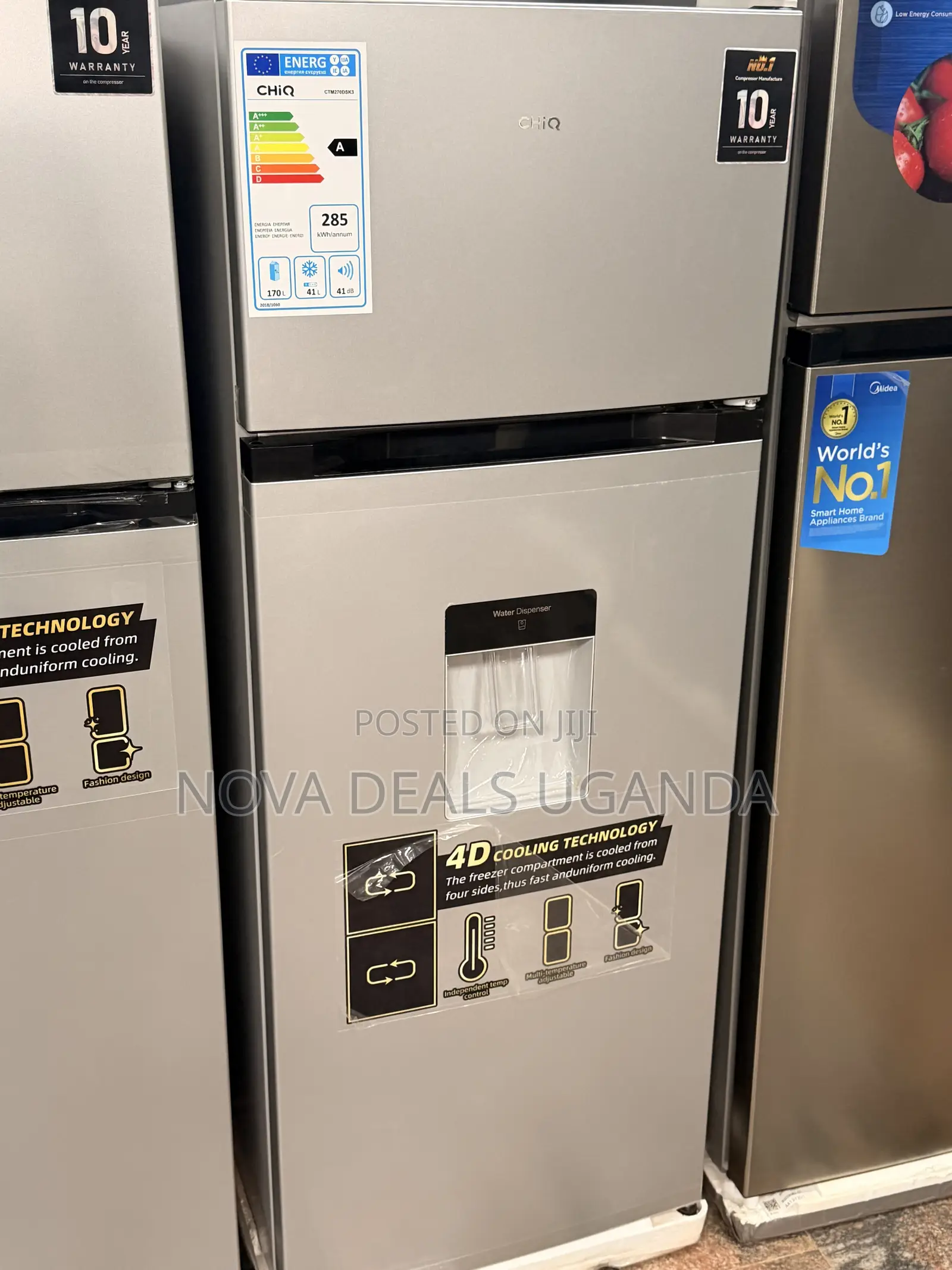 Chiq 270 Litres Top Freezer Refrigerator With Water Dispenser